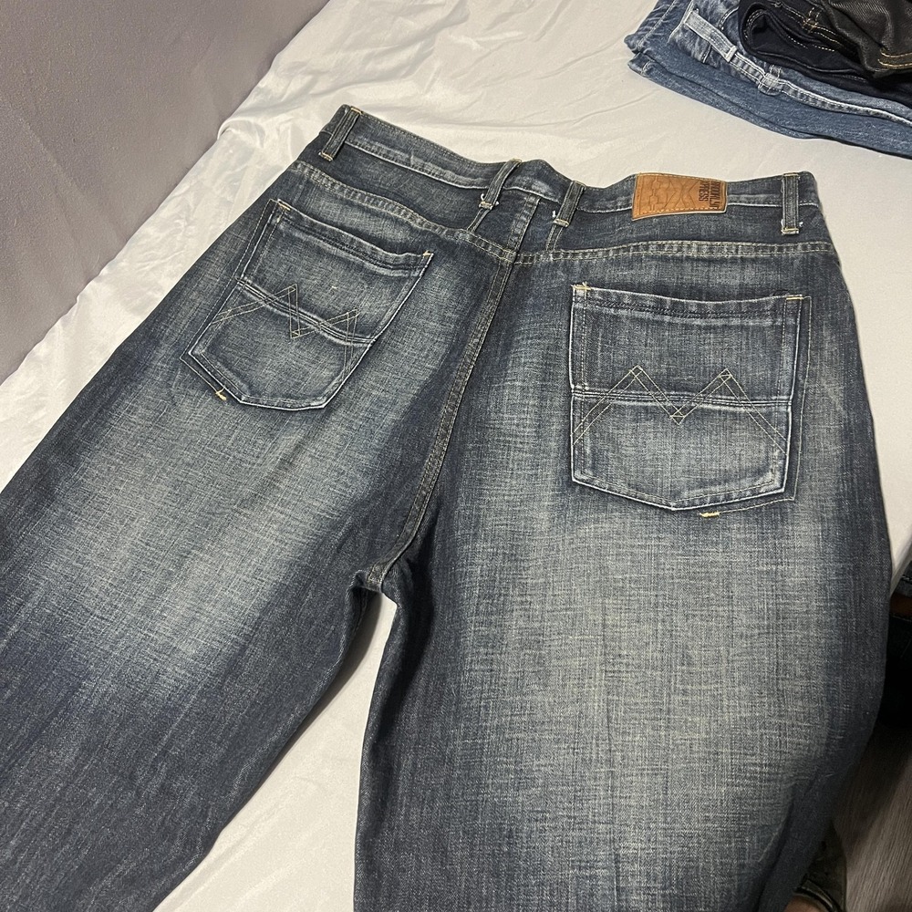 Brooklyn Xpress Collection Jeans Mens 38x34 Dark Wash Wide Leg Relaxed Denim - Picture 6 of 8